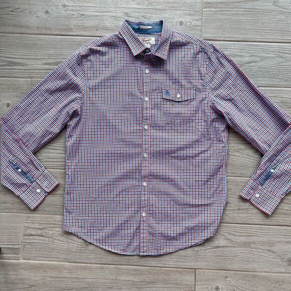 Original Penguin Men's Multicolor Gingham Heritage Slim Fit Shirt‎ Size Large - Picture 1 of 7